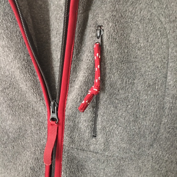 Gap Women Vintage Vest Jacket Gray Maroon Fleece Full Zip Pockets Medium. - Picture 11 of 11